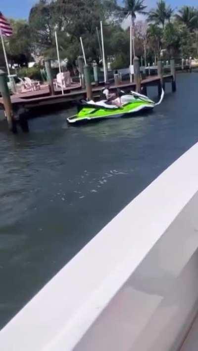 When you're a jerk on a jet ski... and then they catch up to you later