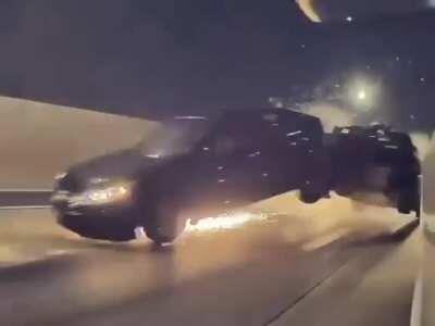 Challenger challenging a Tesla