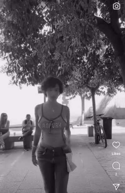 MC upset that someone  Darry to walk in front of her camera