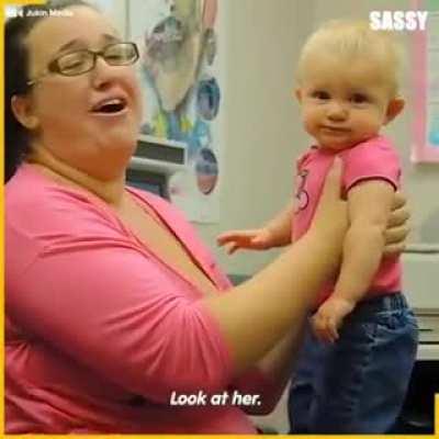 Baby listening for the first time