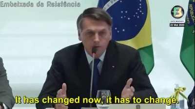 😳😳😳 This is the PRESIDENT OF BRASIL. I swear if I didn't speak Portuguese I would've thought this was fake. But I was listening to his words and reading the subtitles and it's 100% accurate...