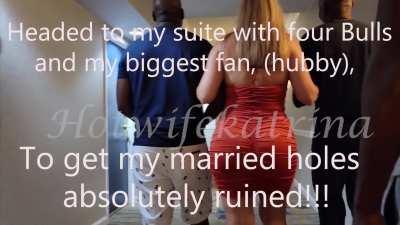 A peek into my life! Here's a look at me meeting four Bulls in the hotel lobby before taking them up to my suite to let them run a train on me! The Patreon vid shows the mtg only. Hardcore will be on my OF VIP page. #Hotwife #BBCslut #public