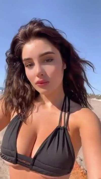 black bikini on the beach Instagram Story