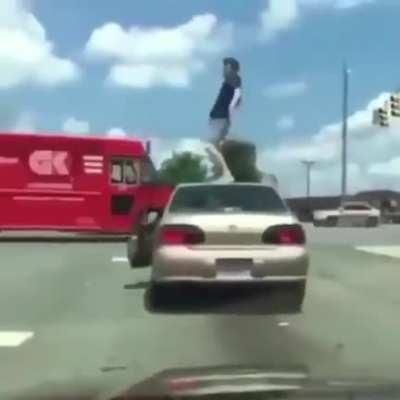 WCGW dancing on someone's car in the hood