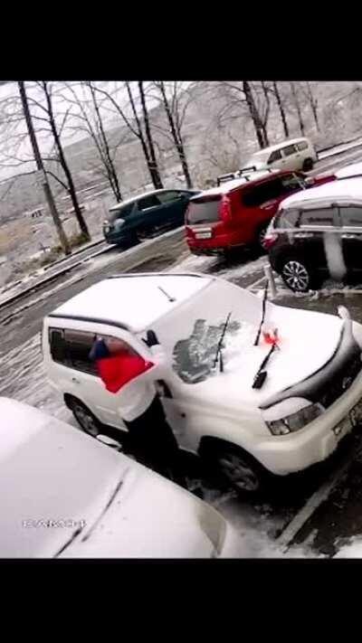 Just wiping off some snow