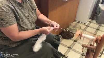 How Angora wool is spun into yarn