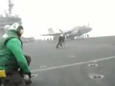 Getting a little too close to the jetblast.