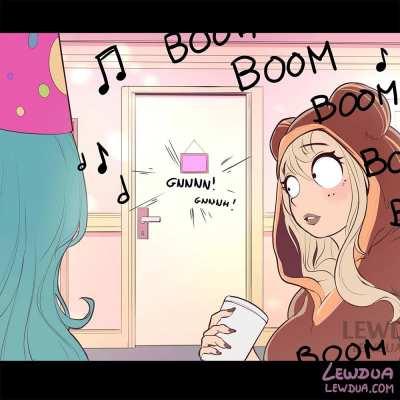 Futa couple in a party (lewdua)