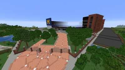 I built Michigan Stadium in Minecraft and made a tour video. LINK in comments! This video is a slideshow of the progress of building it. Enjoy!
