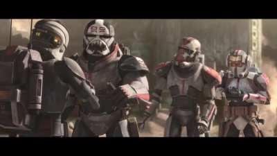 Echo putting his helmet on, interesting how it moves to allow the lower section.