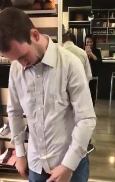 A clothing company makes custom shirts with magnetic buttons for a man with cerebral palsy
