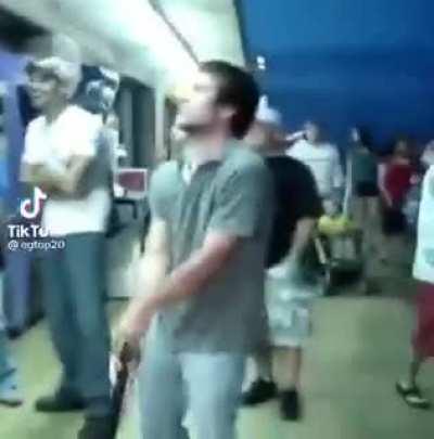 Dude probably saw his ancestors for a second there