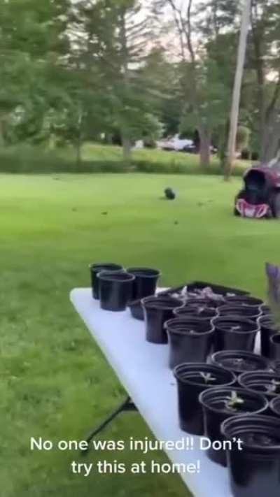 Atv bucks a man off like a wild mustang. neigh.