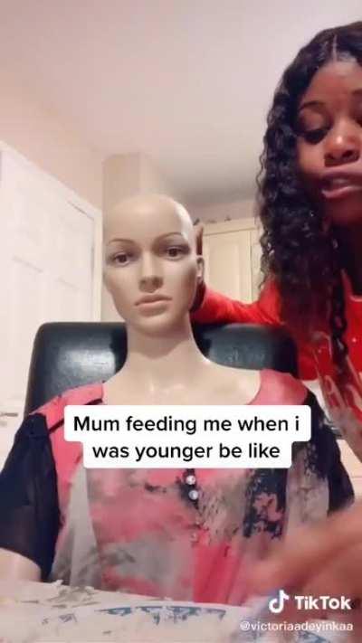 Being spoon fed by your mom when you were younger