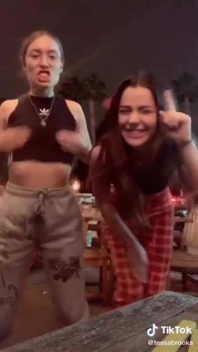 Kristen Rubbing her Nips on TikTok