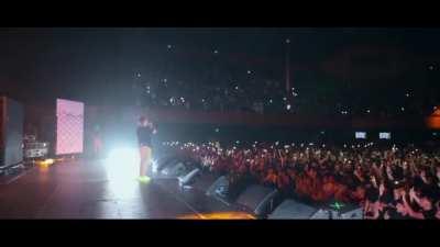 when it goes quiet and the crowd start singing along. goosebumps.