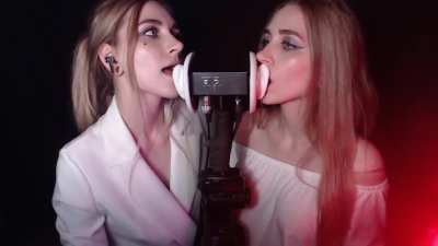 Kotya - Twins in white ear licking ASMR