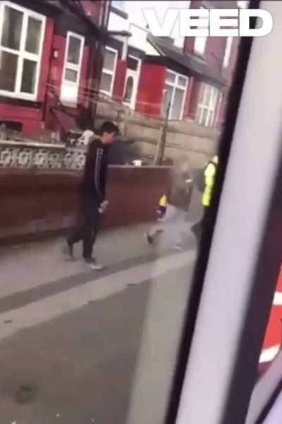 being a thug and glue sniffing, on public transport.