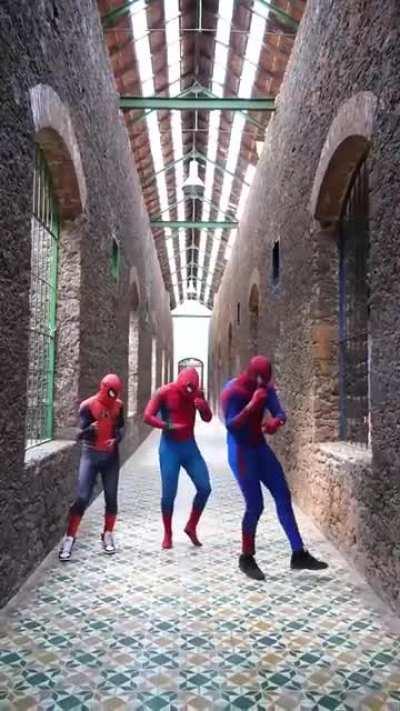 Spider-men multiverse saving people from COVID