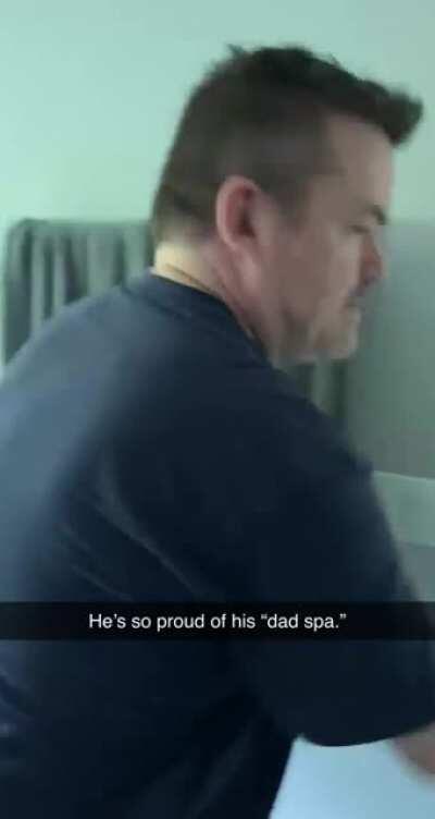 High level dad dude bathroom