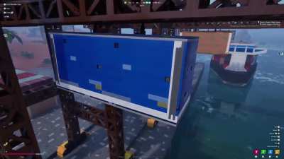 Container dock w/ workin cranes and a ship!!