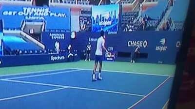 Novak Djokovic gets defaulted from the US Open as a first seed after he unintentionally hits a line judge in the throat with a ball he hit out of anger
