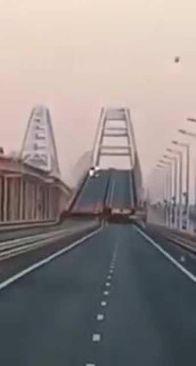 A fuel tank on a train is believed to have exploded on the new Crimean bridge. October 8th 2022