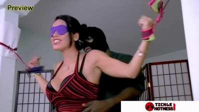 Megan Jones blindfolded while being tickled in the X-Pose - C4S.com/142761