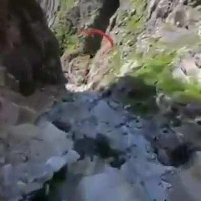 Gliding through the mountains & valley below