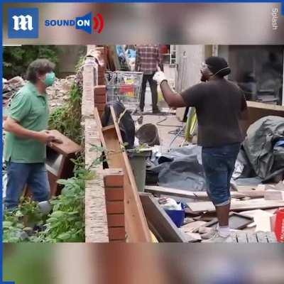 Trashy neighbours getting arrested