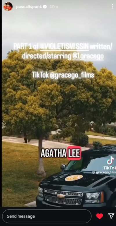 Pedro posted two new stories about his friend Grace Rowe's new movie on TikTok #PedroPascal