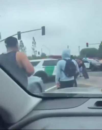 Local Cops LA Sheriffs watch as Residents Let Border Patrol Know They don’t want them in their streets