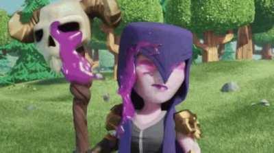 I just noticed this .....why does the witch's staff has facial expression ? is it alive or some special sort of skeleton ??