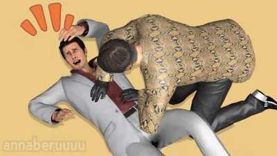 Majima Tickles Kiryu
