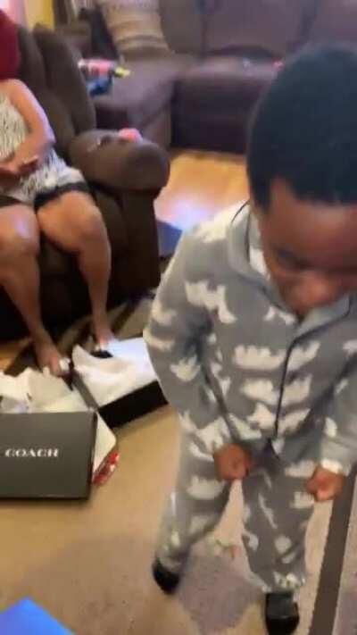 Dad let him open every present then brought ps5