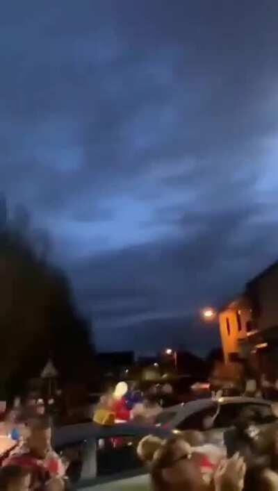 Shankill Road right now after Rangers winning the league