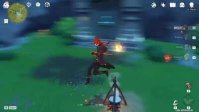 diluc trips and dies while making his way to a domain