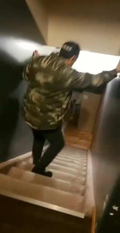 Stairs not recommended after several beers. No serious injuries occurred