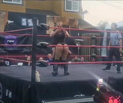 Lady Lee gives lady pink a wedgie and spank