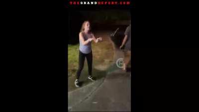 Girl in blue just hates being attacked in her c*nt