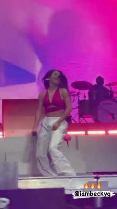 Becky performing Sin Pijama at the 'Fuego Fuego' festival in Canada (5/27/2023)