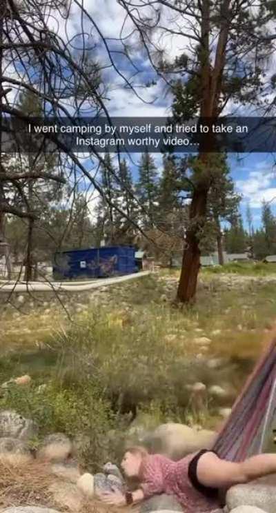 Setting up a hammock over rocks