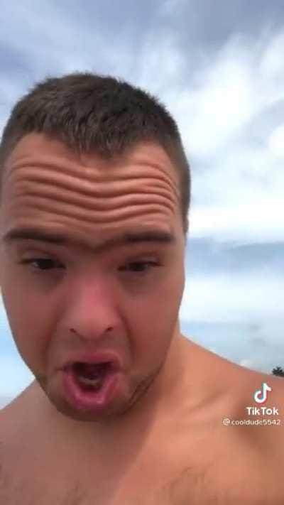 I'm at the beach with the ocean