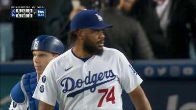 [Highlight] [Highlight] Kenley Jansen slams the door shut on the Braves in NLCS Game 3 with his third strikeout of the inning