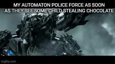 I don't get shopowner why he doesn't like automatons in police even tho they recovered his chocolate.