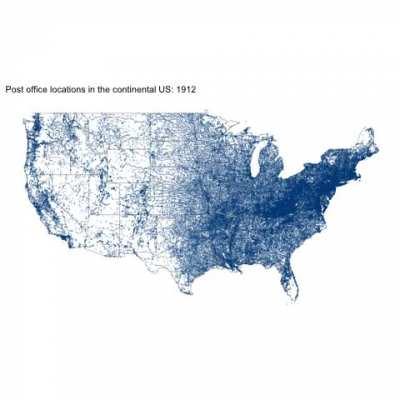 The way we got post offices later than the rest of the west is interesting.