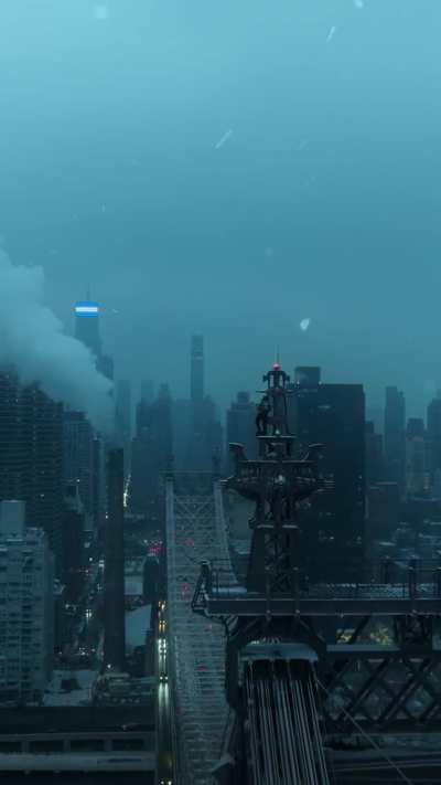 OC// A snowy morning on the Queensboro Bridge