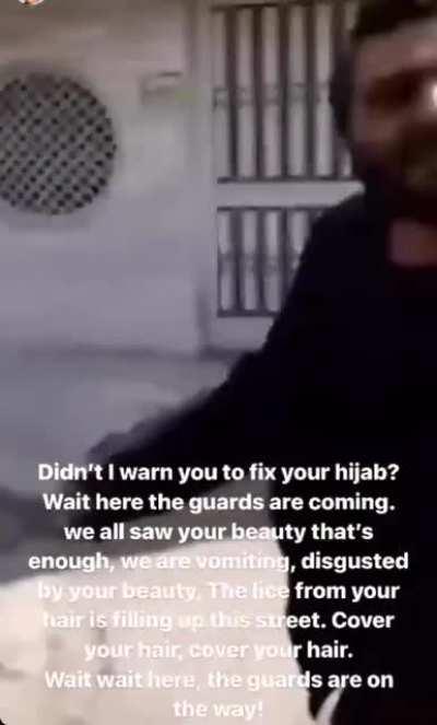 Iranian Incel loses his mind upon seeing a woman without a hijab