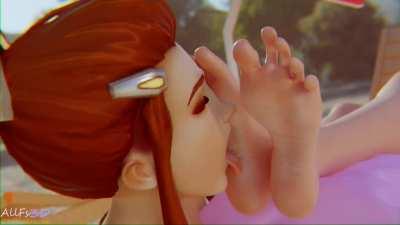 Brigitte loves Mercy's feet (AllFs3D)