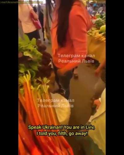 ⚡️ A refugee from Donbass is brutally harassed in Lviv for speaking Russian ⚡️ 

“Speak Ukrainian you stupid scum, you’re in Western Ukraine!
